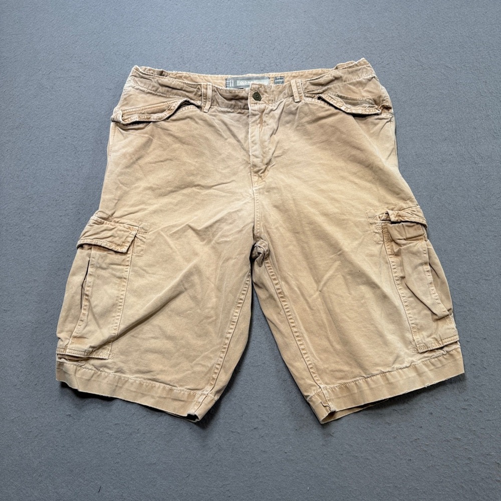 Vintage Old Navy Cargo Shorts Men's 36 Tan Khaki Relaxed Fit Army Hiking Outdoor